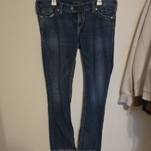 Silver Jeans Women's Dark Blue Straight Leg Jeans